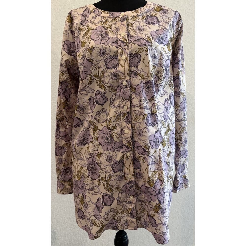 Duluth Trading Co. Wrinklefighter Floral Tunic with Pockets Size Medium